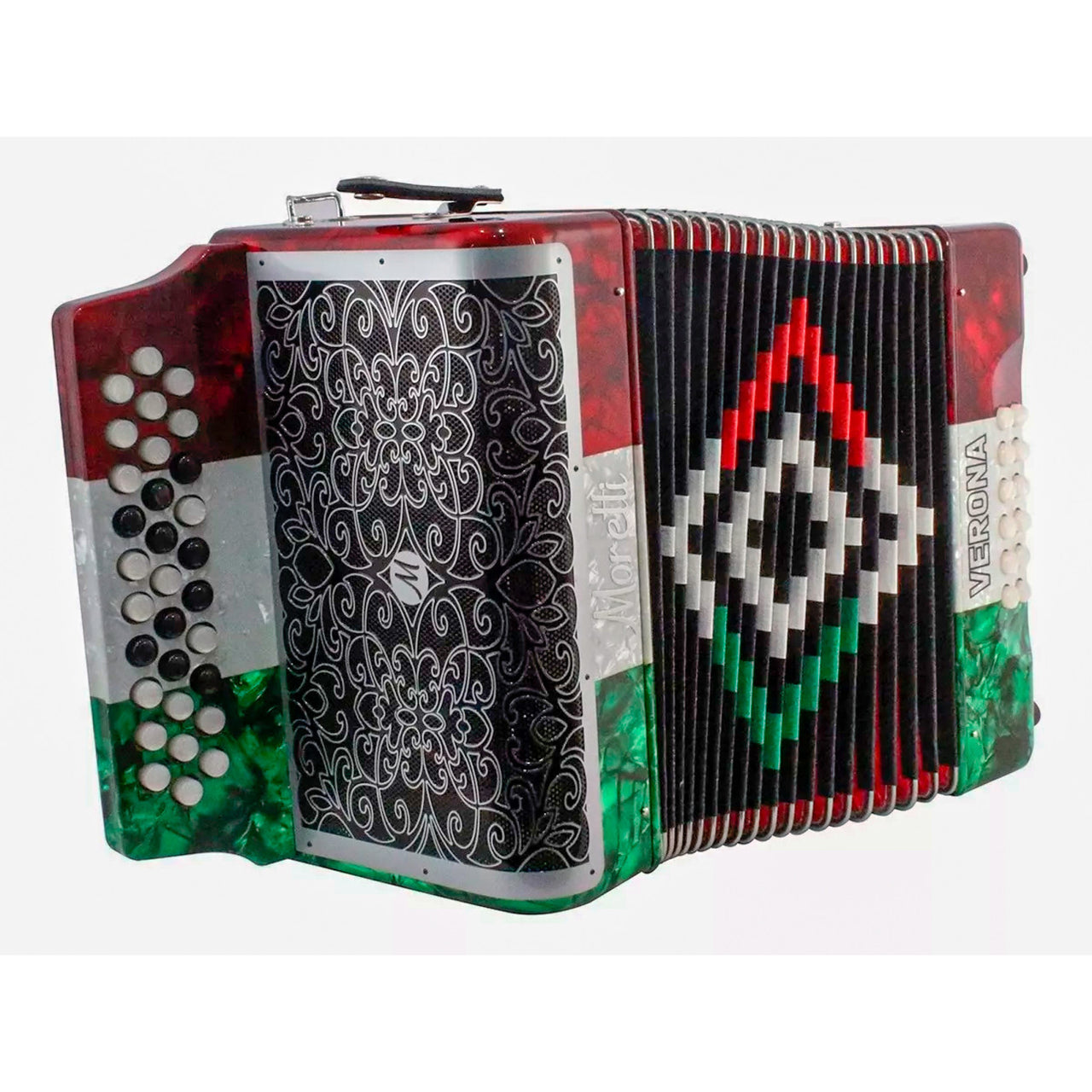 Acordeon Moretti  Verona Fbbeb 31 Botones En Fa 12 Bajos Bandera