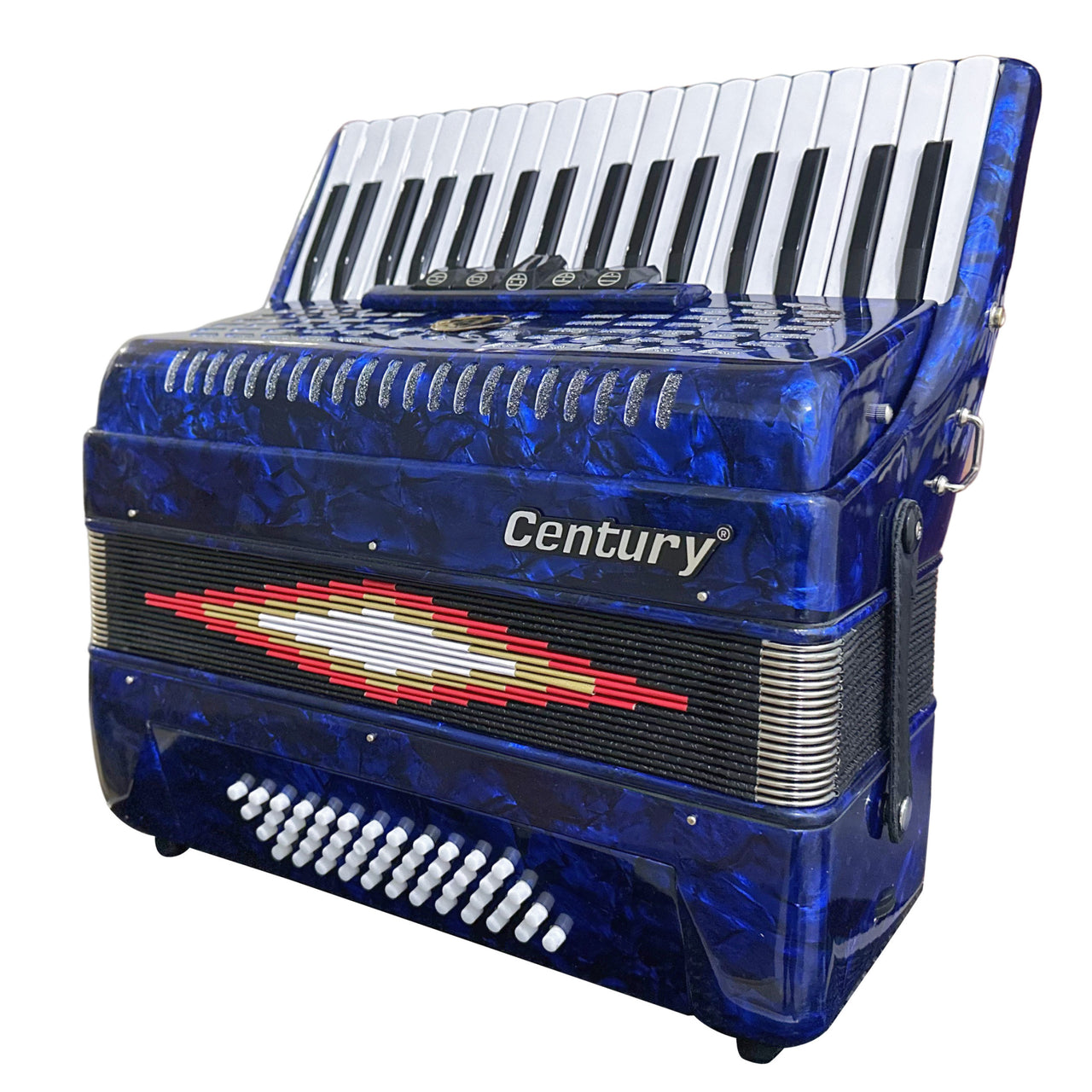 Acordeon Century Cnac042 Azul 34 Teclas 48 Bajos 5 Registros C1307a