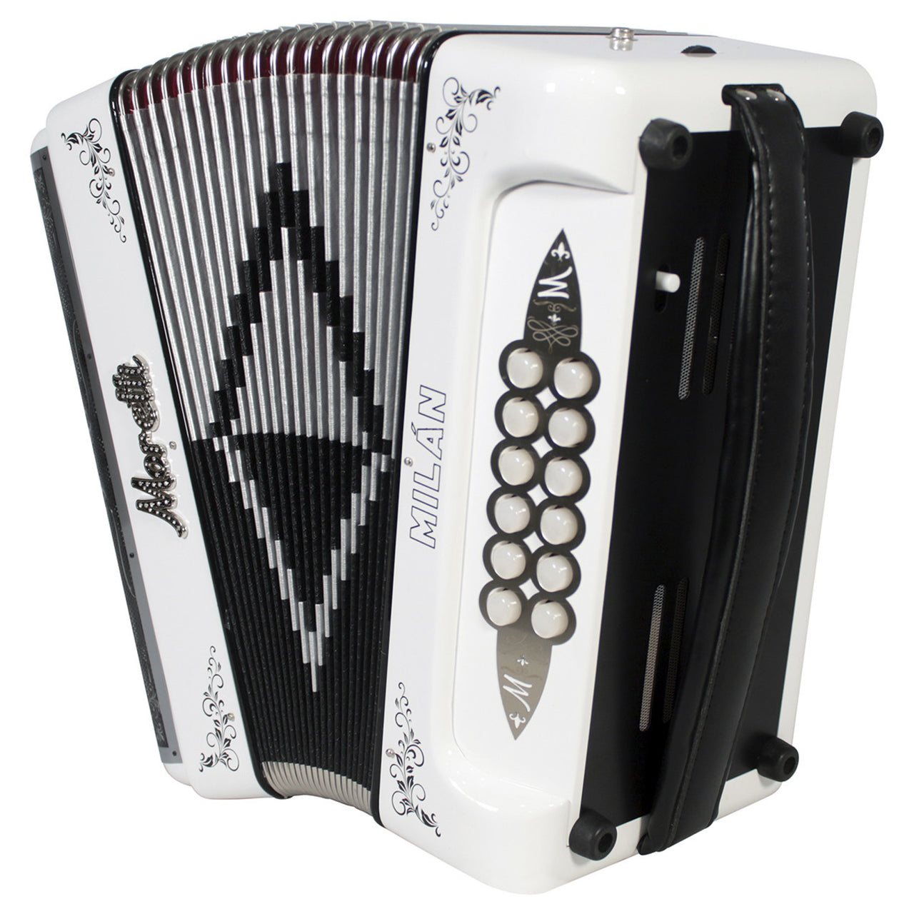 Acordeon Moretti Bot. Milan 3-reg Gcf Blanco