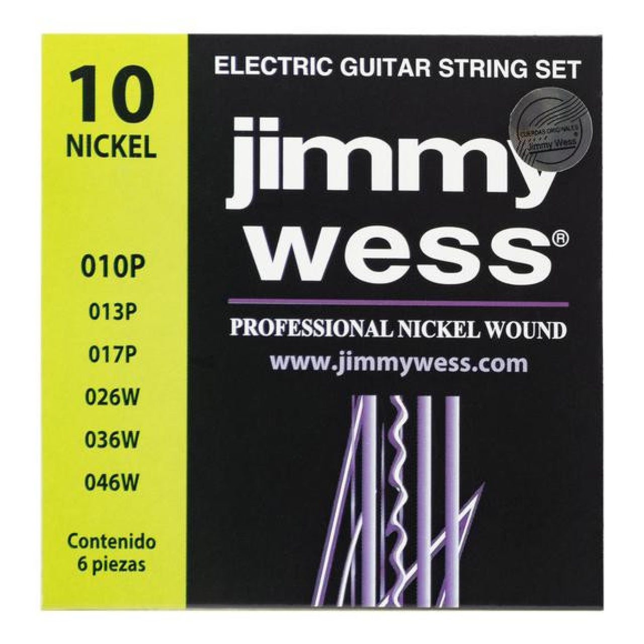ENCORDADURA JIMMY WESS P/GUITARRA ELECT.NIQ. WN1010, (JWGE-1010N)