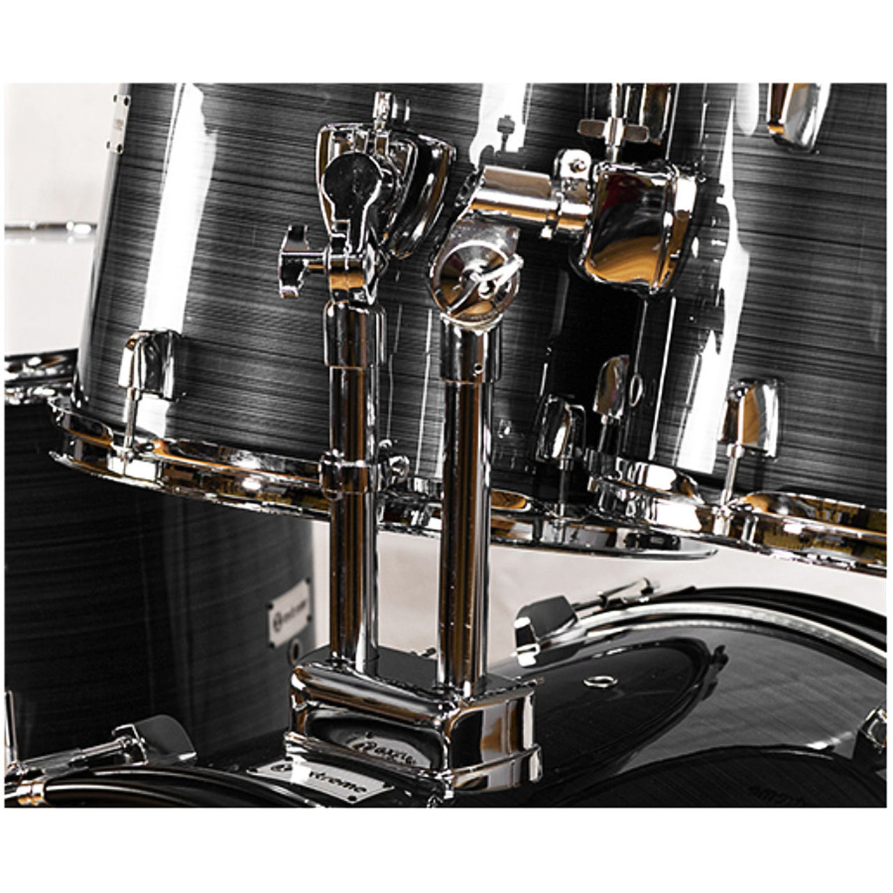 BATERIA EXTREME 5 PIEZAS GRIS RAYADO ARO CROMO, EXBT078
