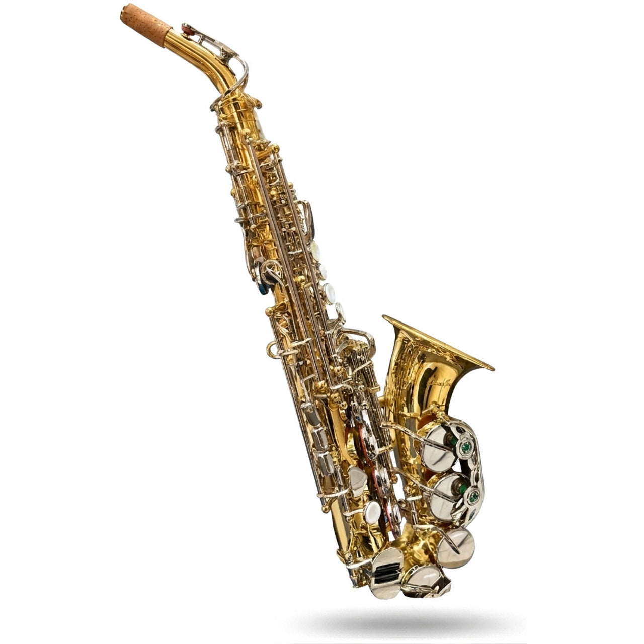 SAX SOPRANO CURVO SILVERTONE COMBINADO. SLSX002 (SSSC-310L/N)
