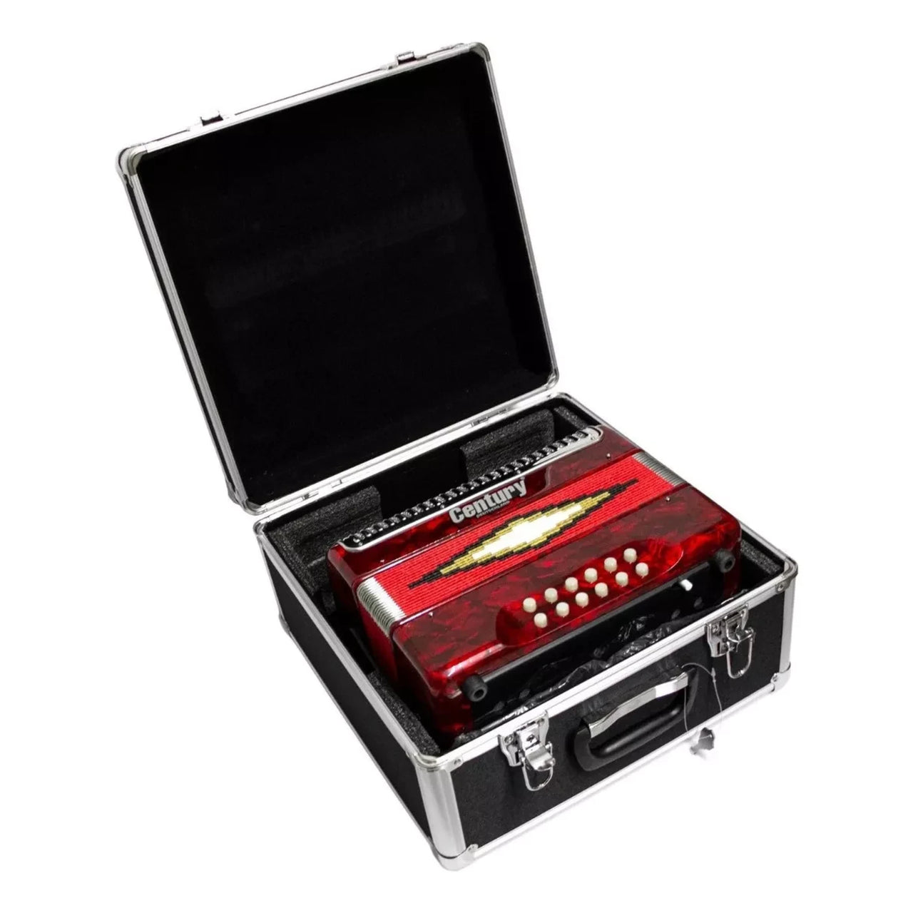 Acordeon Century C3012farp Botones Fa Parrilla De Metal Rojo