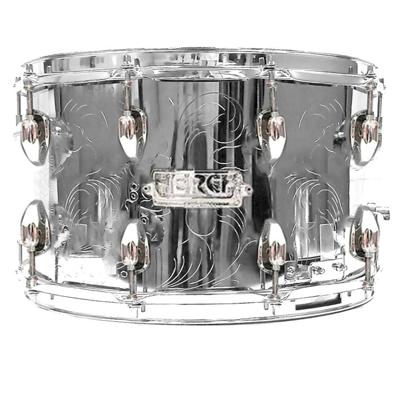 Tarola Herch 8x14" 10lxl Cromado Rameado Con Herraje Cromo