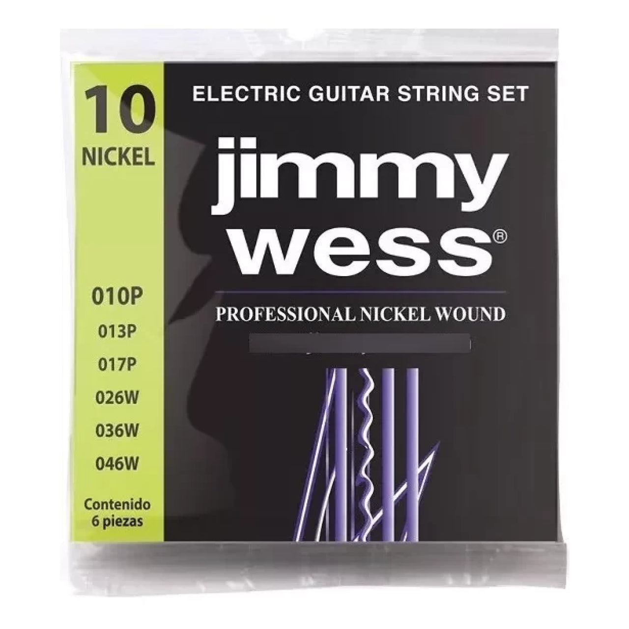 ENCORDADURA JIMMY WESS P/GUITARRA ELECT.NIQ. WN1010, (JWGE-1010N)