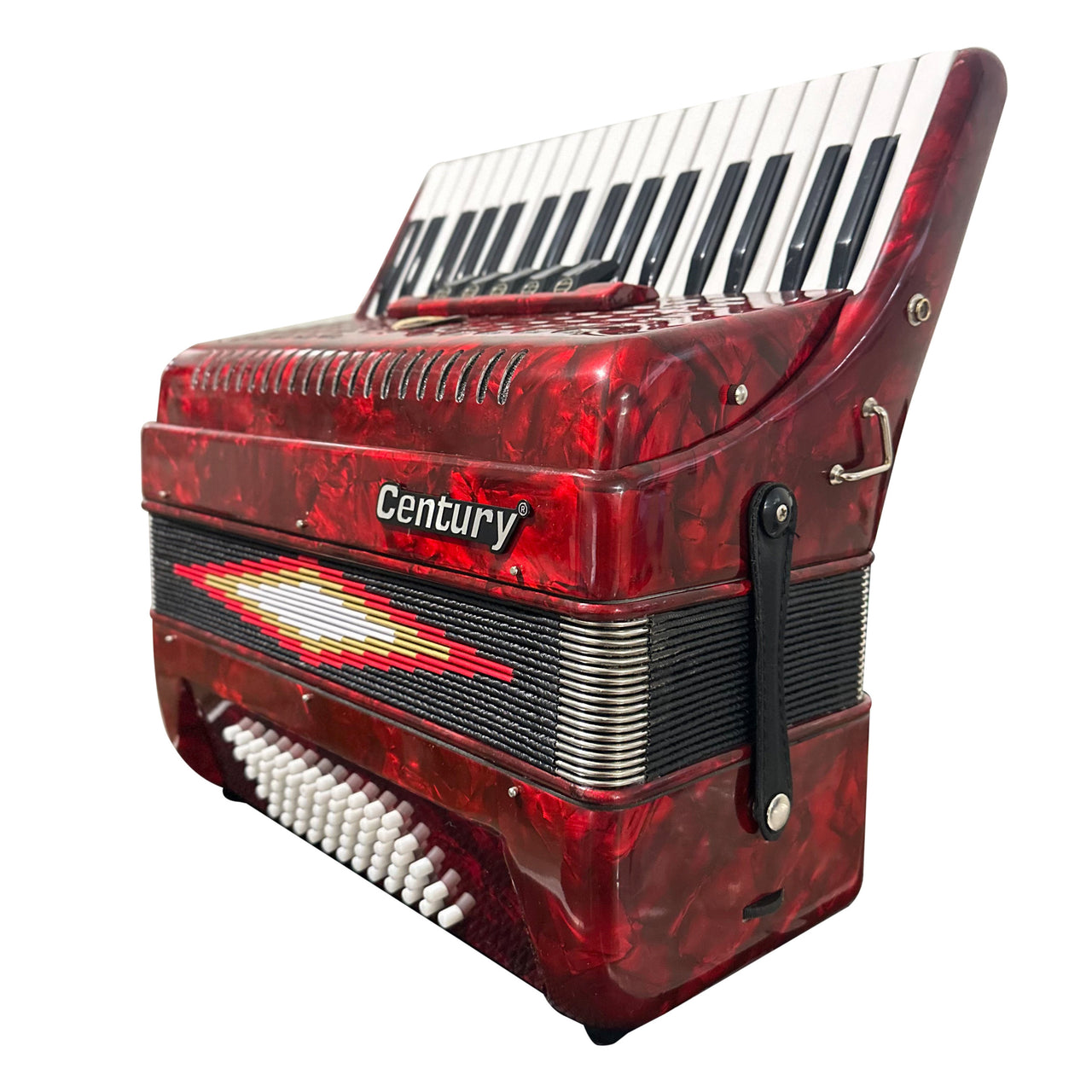 Acordeon Teclas Century Cnac043 5 Registros 34 Teclas 60 Bajos Rojo
