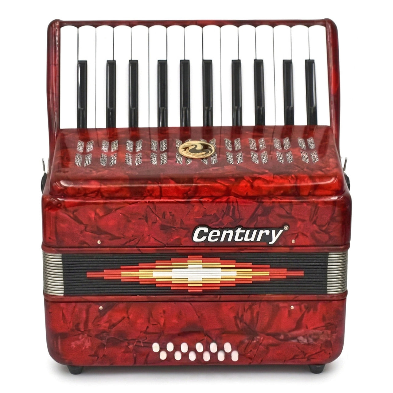 Acordeon Century Cnac031 Rojo C1302r 25 Teclas 12 Bajos