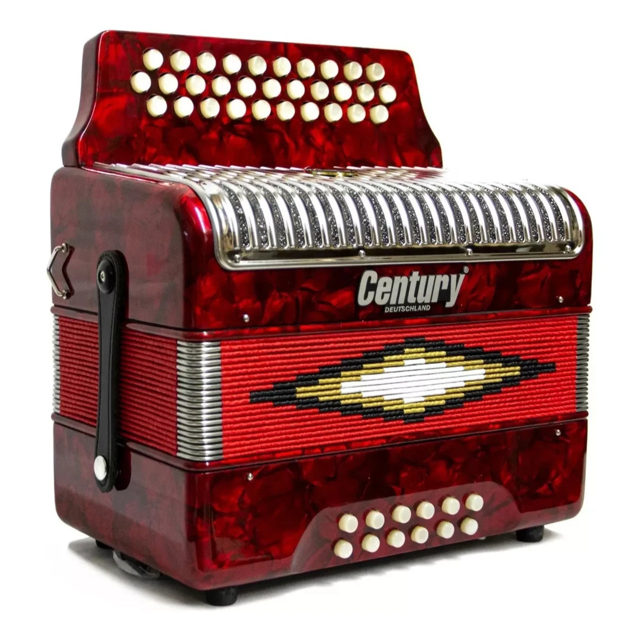Acordeon Century C3012farp Botones Fa Parrilla De Metal Rojo