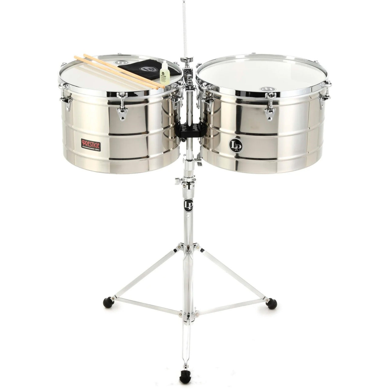 Timbal Azifa Lab Timbales Lp Prestige Lp1516-s Cromados Con Atril 15 Y 16 Pulgadas ...