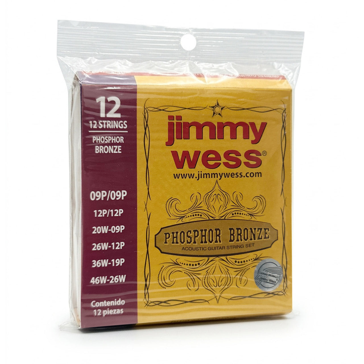 Encordadura Jimmy Wess P/guitarra 12 Cdas. Bronce, Jwga-1012bf