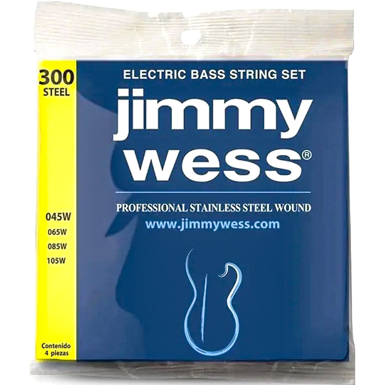 Encordadura Jimmy Wess Wab300 Para Bajo Electrico Acero Inoxidable