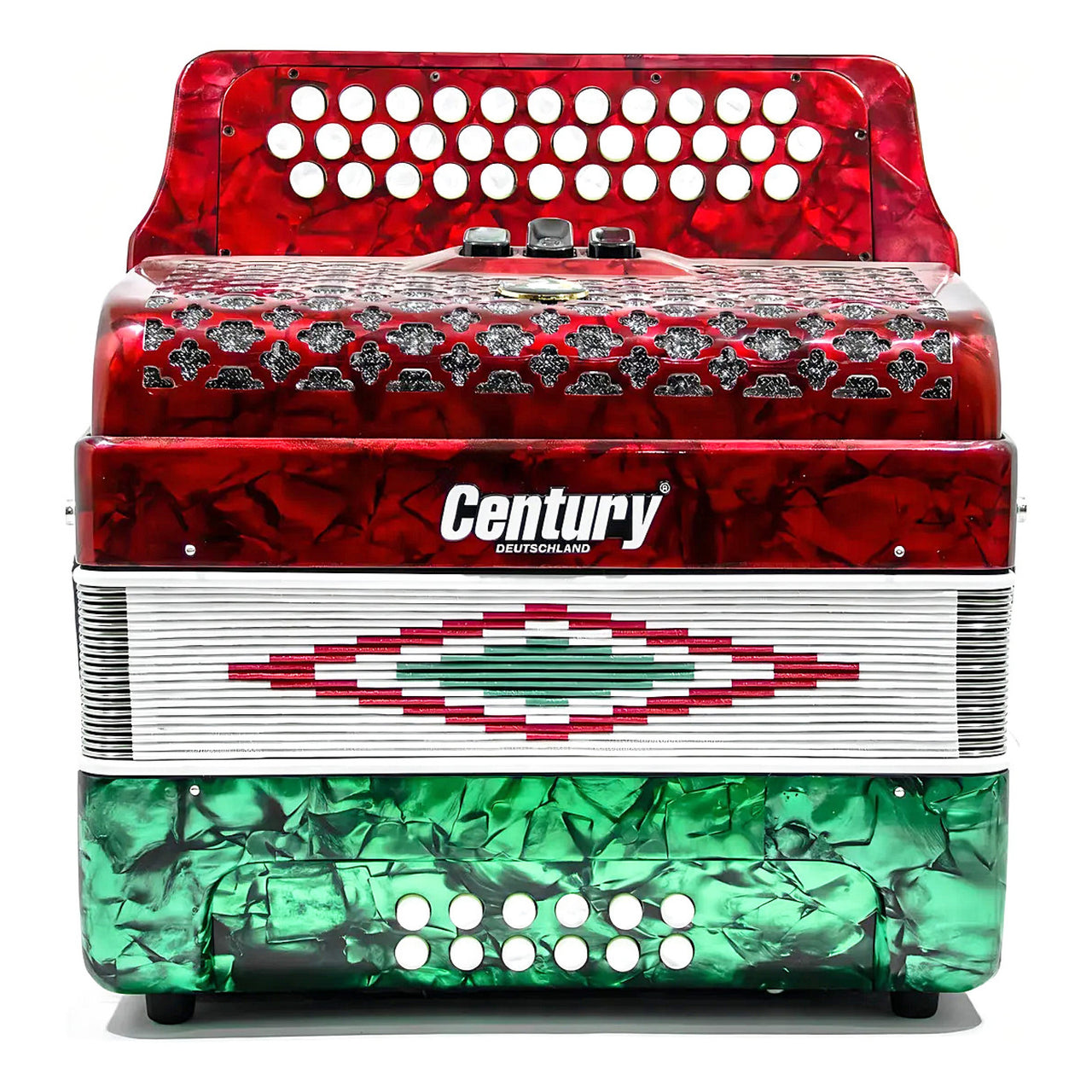 Acordeon Century C3412fab 34 Botones 12 Bajos Fa Bandera 3 Registros