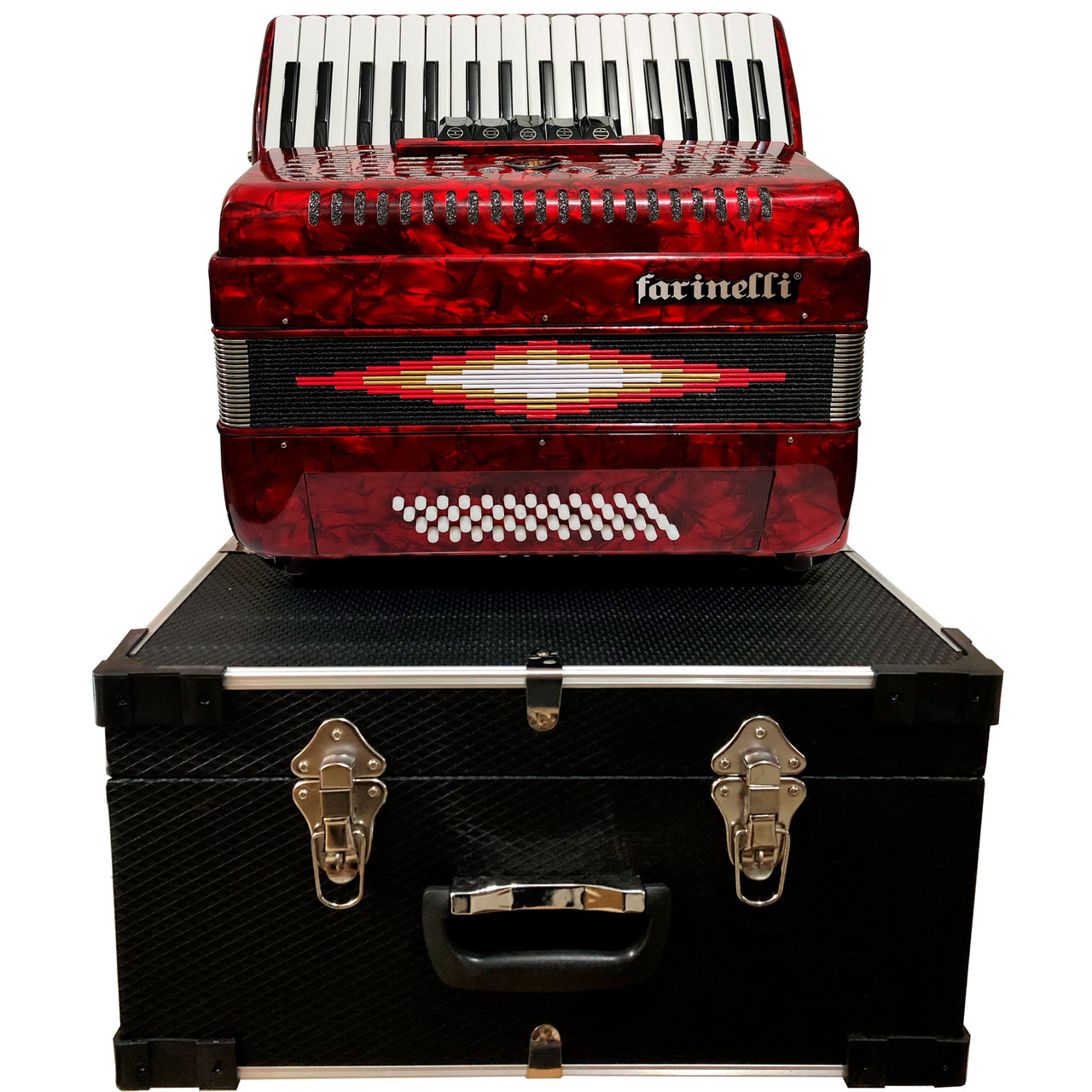 Acordeon Farinelli 34 Teclas 48 Bajos 5 Reg. Rojo, 1307r