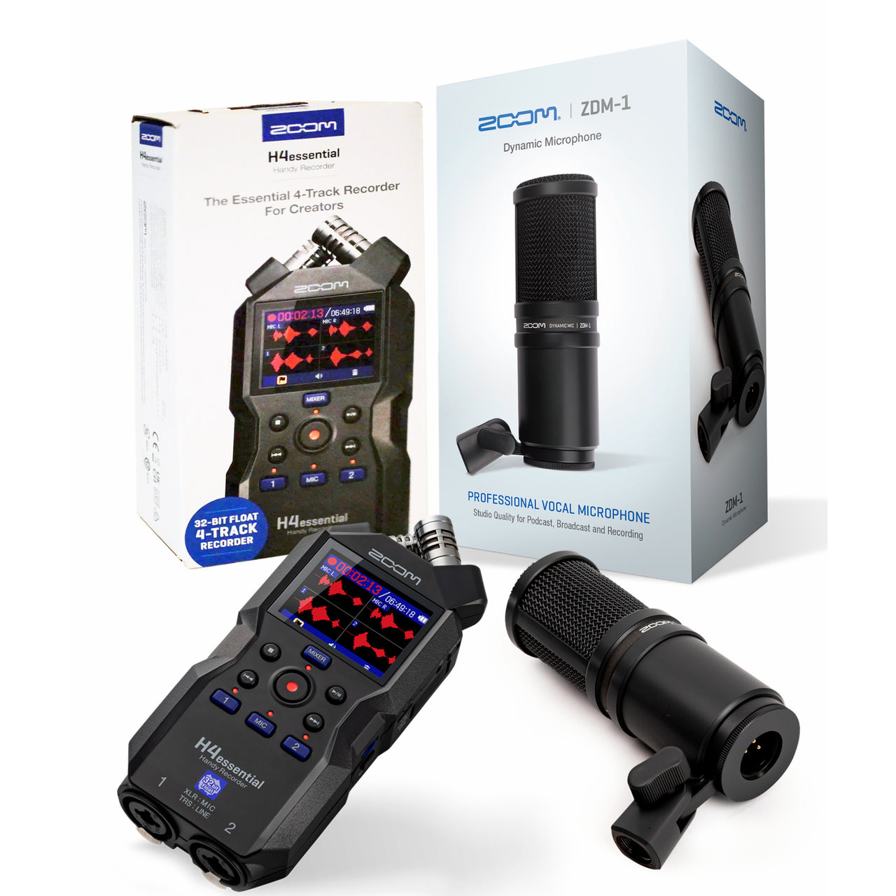 Paquete Grabadora Zoom De Audio Portatil Zh4e + Microfono Zdm1