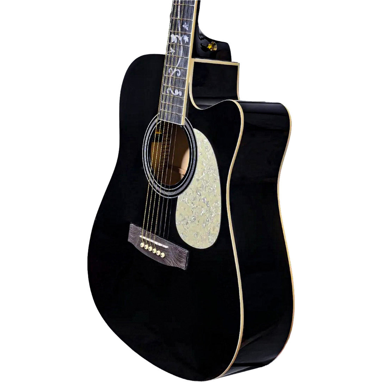Guitarra Electroacustica McCartney Bfg-4117c-fm-eq-bk Texana Negra