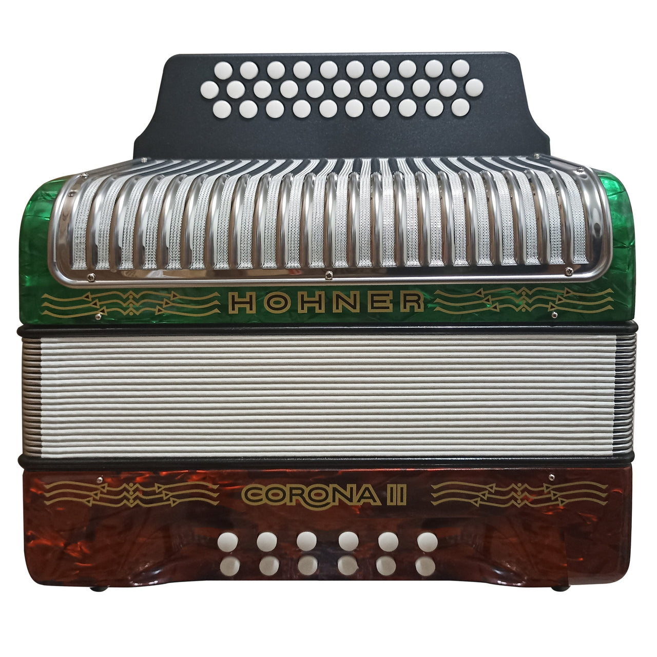 Acordeon Hohner Corona Ii 31 Botones 12 Bajos Fa/sib/mi Bandera, A5649