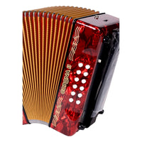 Thumbnail for Acordeon Hohner A5643 Corona Ii 31 Botones 12 Bajos Fa/sib/mib Rojo