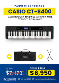 Thumbnail for Paquete Teclado Casio Ct-S400 Con Accesorios Incluidos