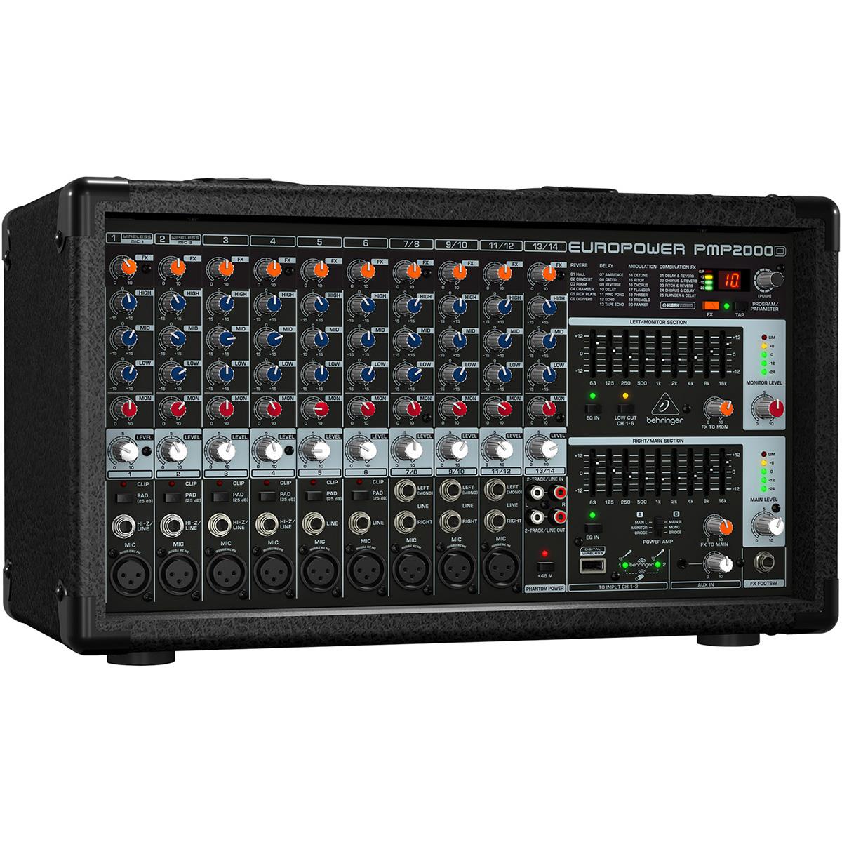 CONSOLA BEHRINGER PMP2000D MEZCLADORA AMPLIFICADA ACTIVA