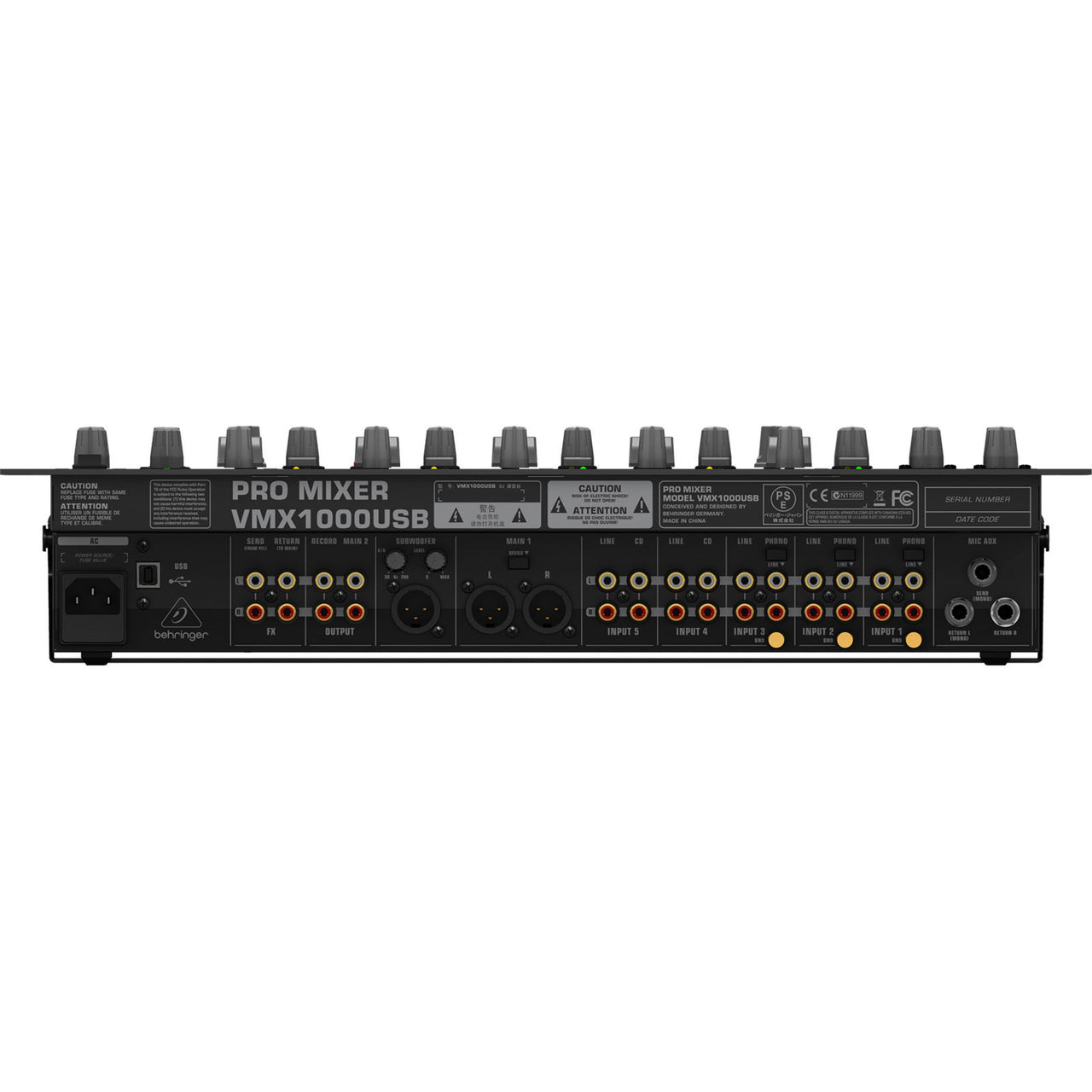 Mezcladora Behringer Vmx1000usb De Rack Profesional Dj