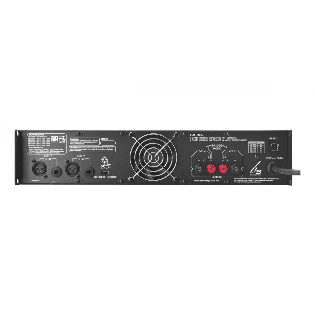 AMPLIFICADOR BACK STAGE DE POTENCIA, CS-12000