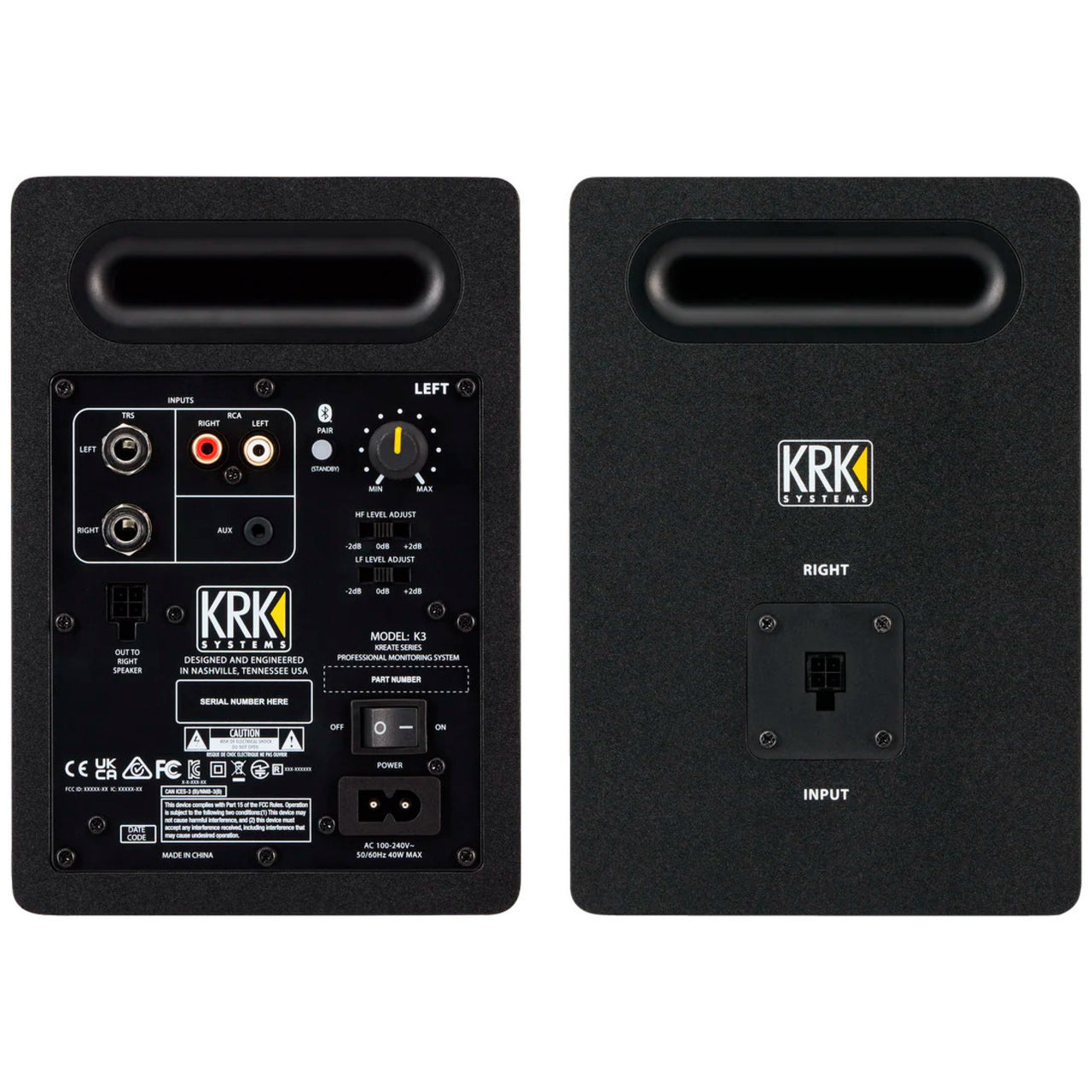 Par Monitores Krk Kreate K3-na De Estudio De Grabacion 3.5 Pulgadas