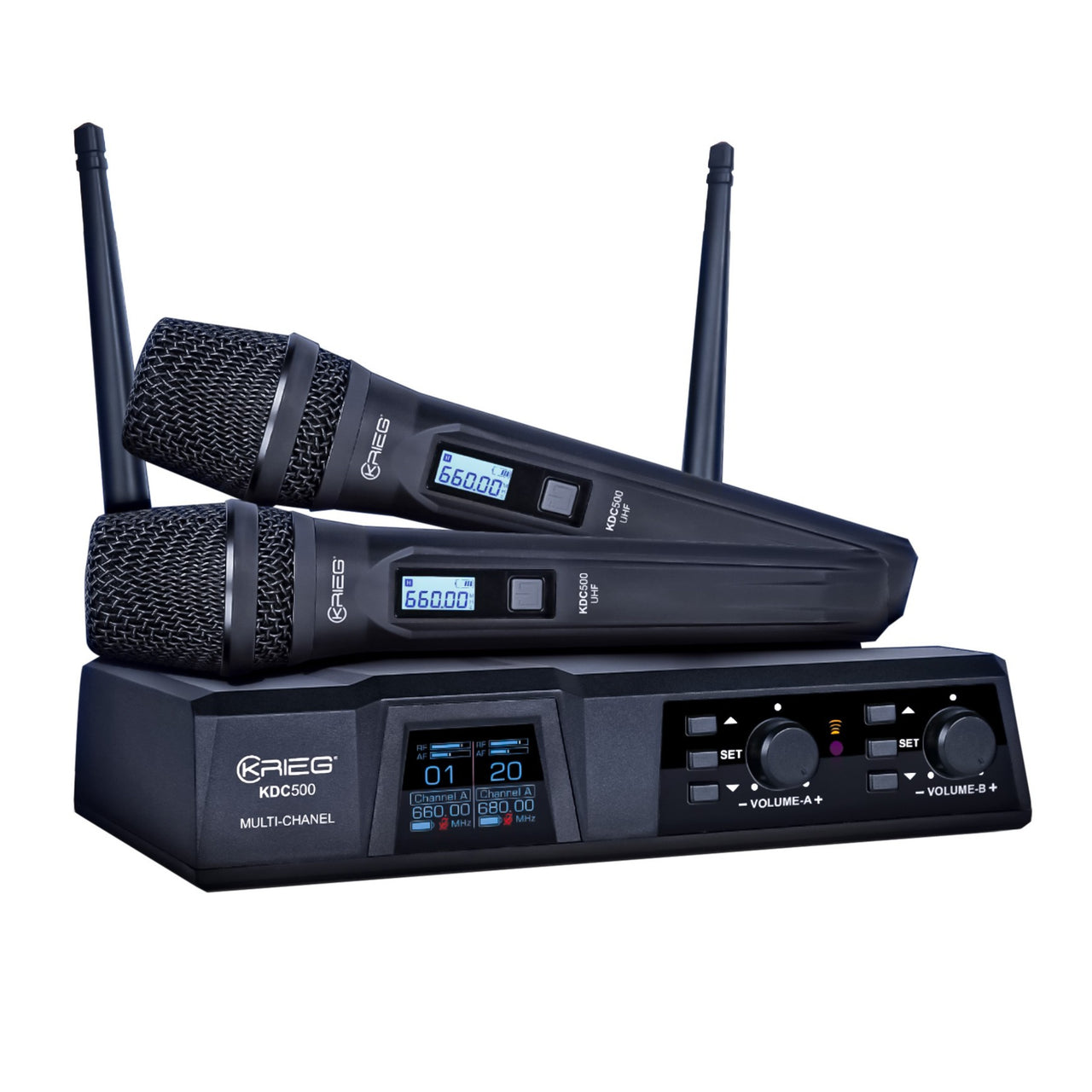Microfono Krieg Kdc-500 Inalambrico Doble Uhf