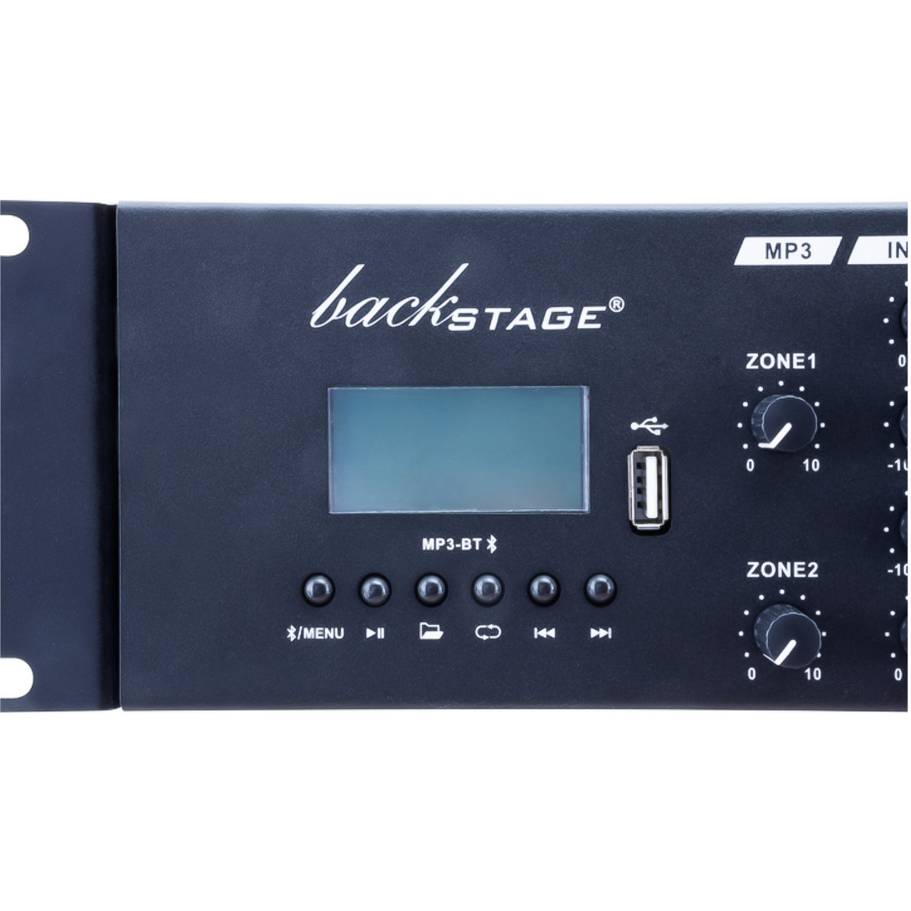 Amplificador Back Stage 4lz2 De Audio Con 4 Entradas 2 Zonas