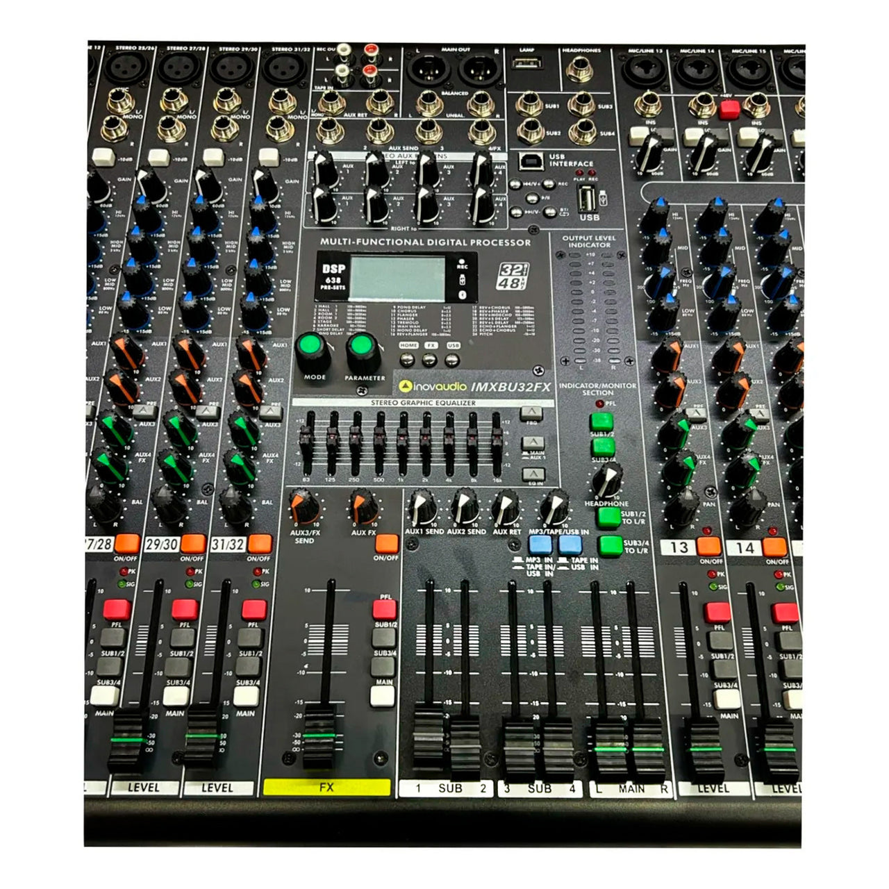 Mezcladora Inovaudio Imxbu32fx Analogica Con 32 Canales
