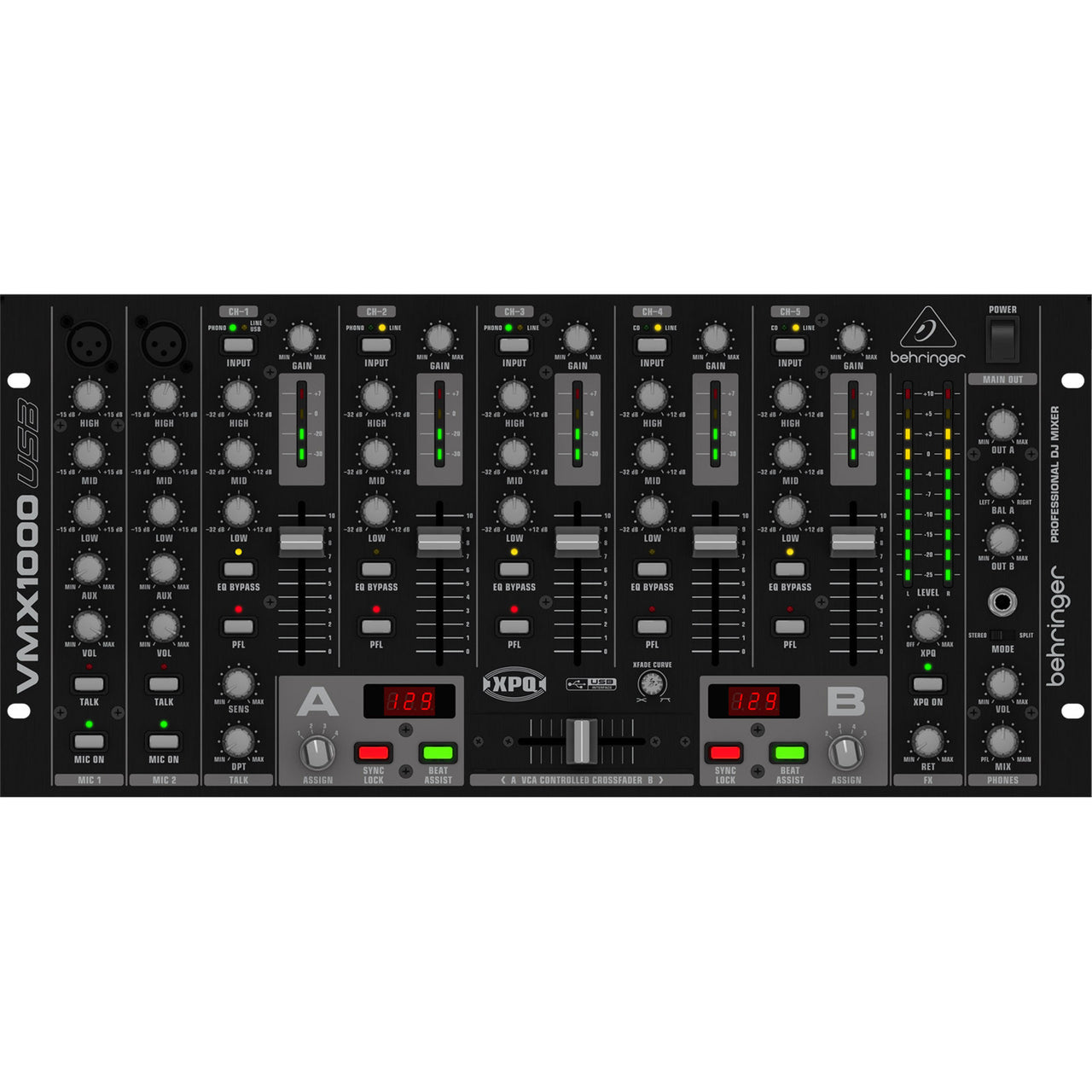 Mezcladora Behringer Vmx1000usb De Rack Profesional Dj