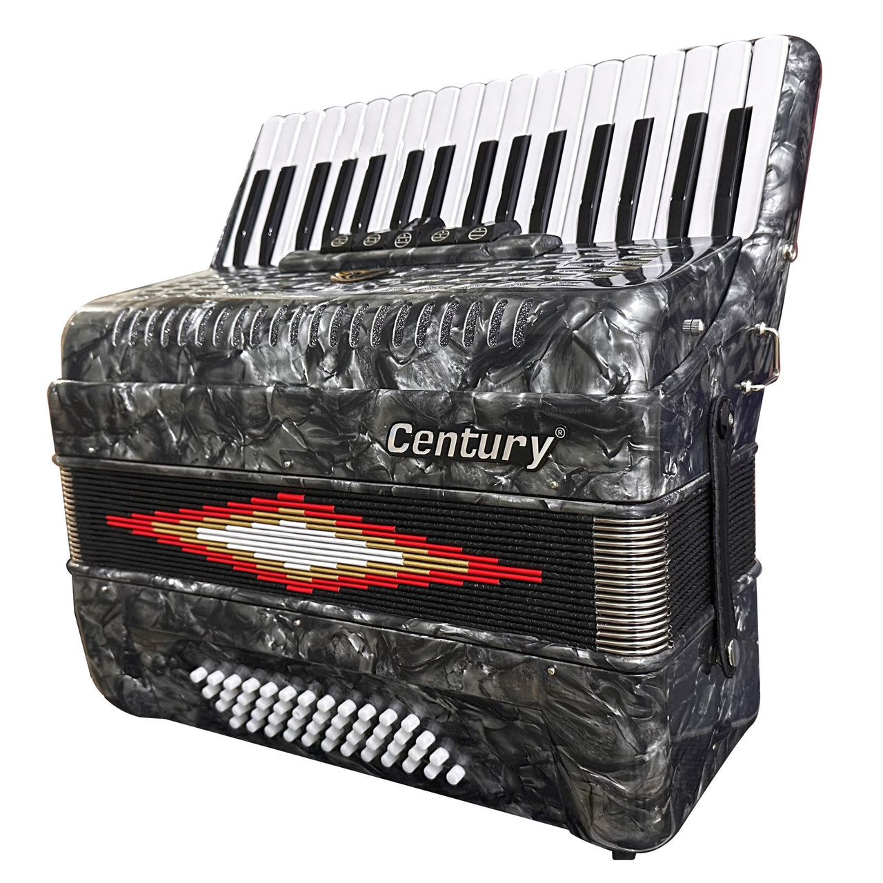 Acordeon Century Cnac040 34 Teclas 48 Bajos 5 Registros C1307g Gris