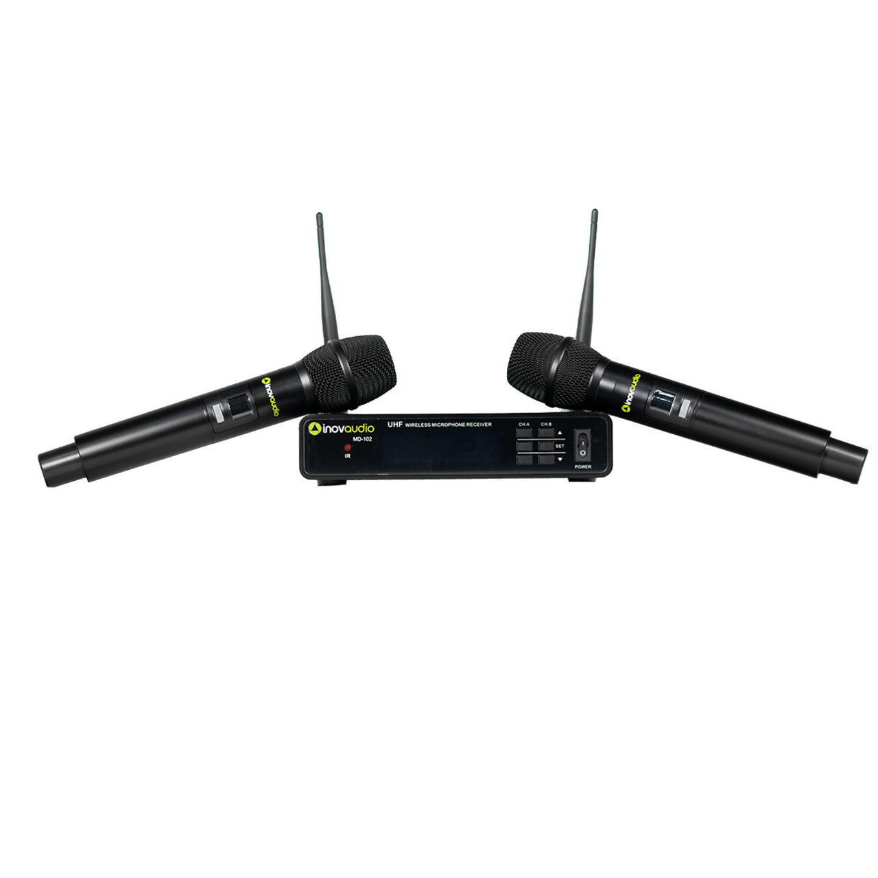 Sistema Microfonos Inalambricos Inovaudio Md-102 UHF Dos Microfonos De Mano