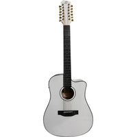 Thumbnail for Guitarra Electroacustica Bamboo Ga-4012-wh-q-ar Blanca Con Funda