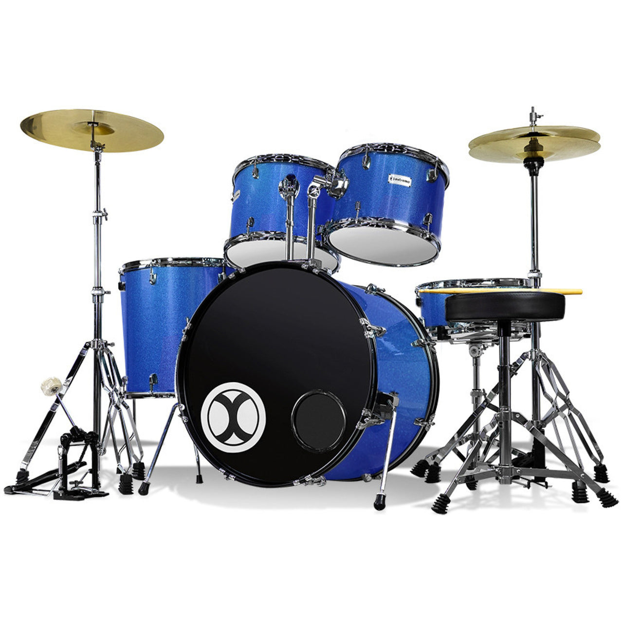 BATERIA EXTREME 5 PIEZAS AZUL TERMINADO CROMADO, EXBT064