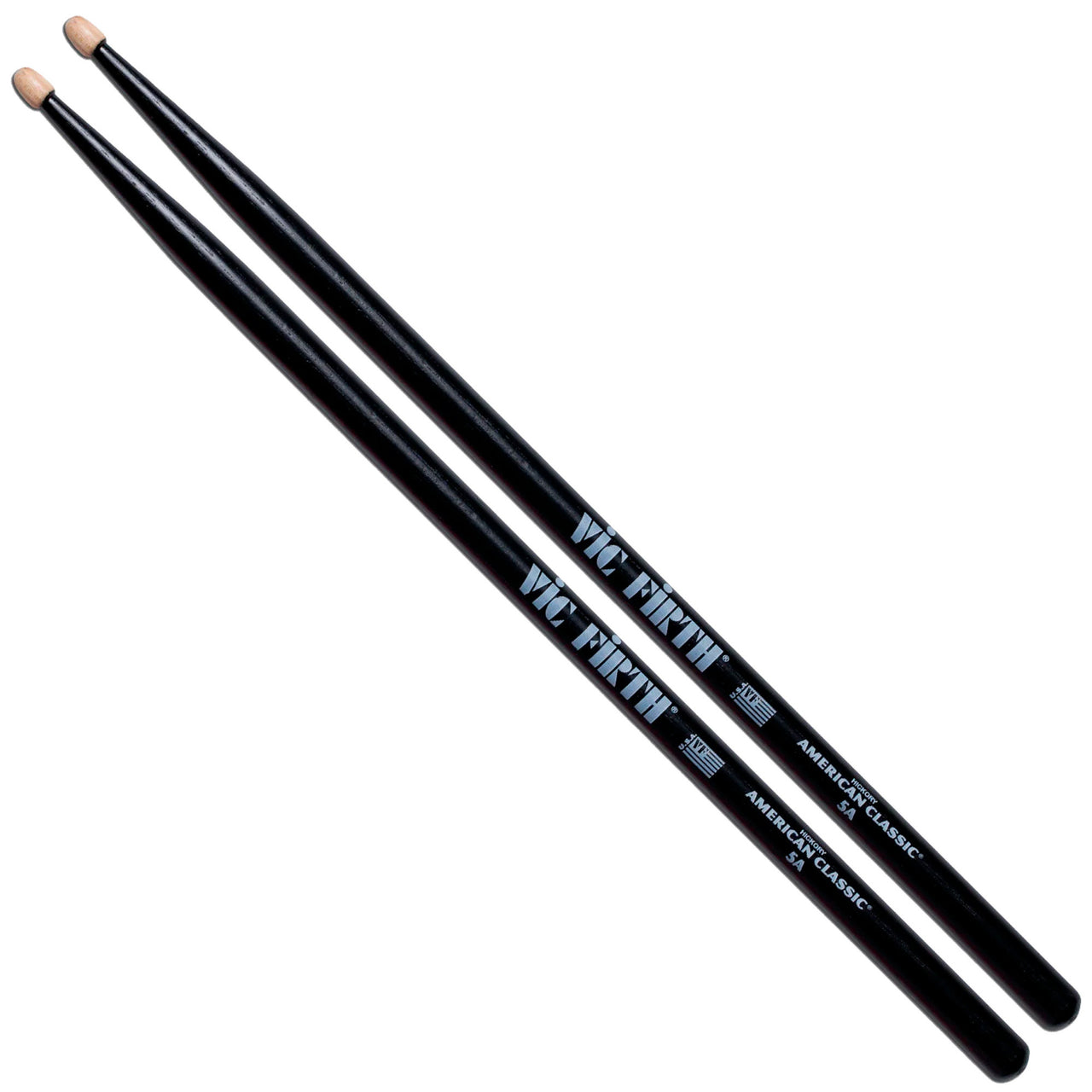 Baquetas Vic Firth 5ab Amarican Classic Negra Con Punta De Madera