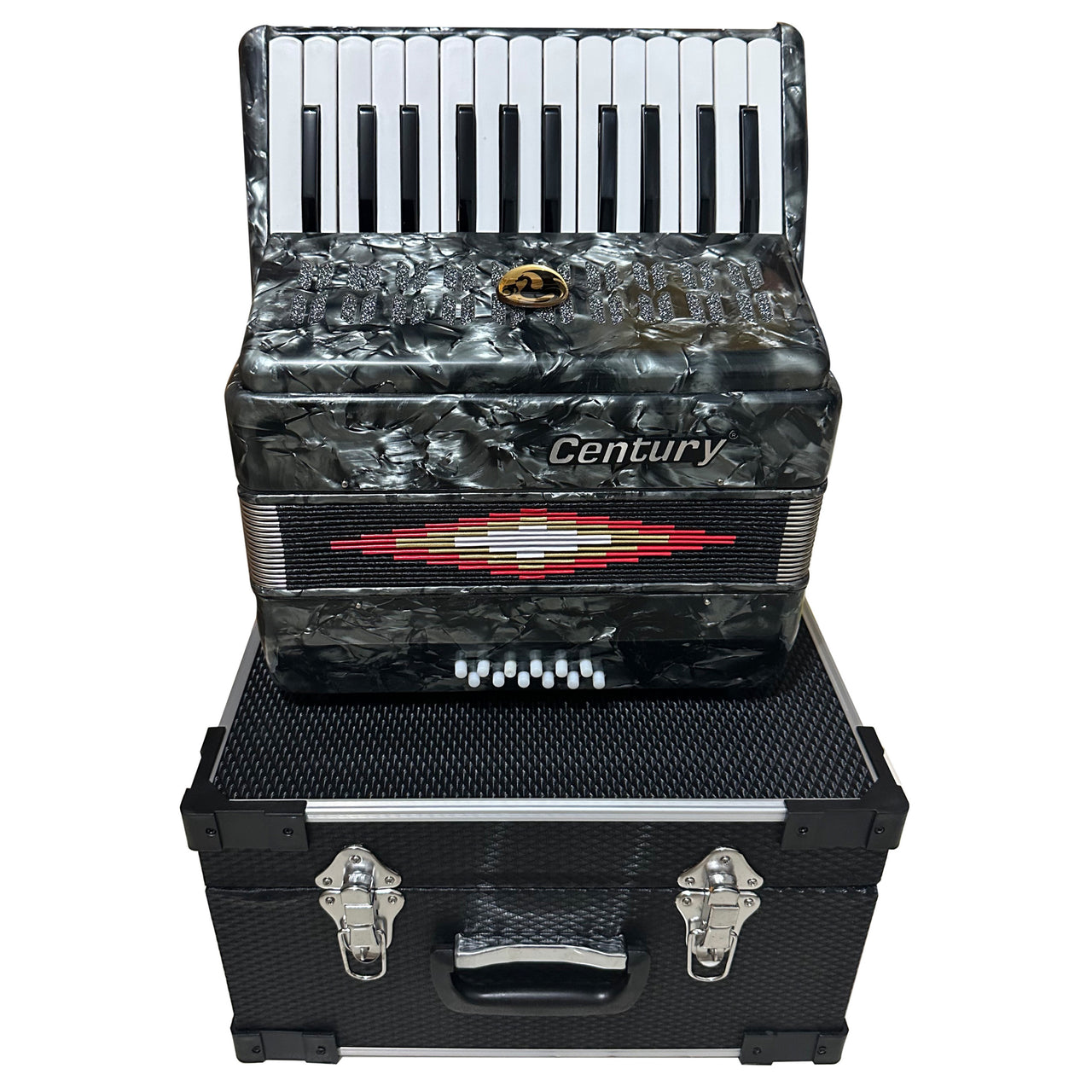 Acordeon Teclas Century Cnac029 Gris 2512 Hill 4 Voces C1302g