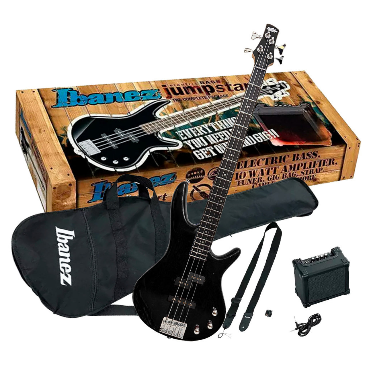 Paquete Bajo Electrico Ibanez Ijsr190n-bk Sdgr Jumpstar Negro