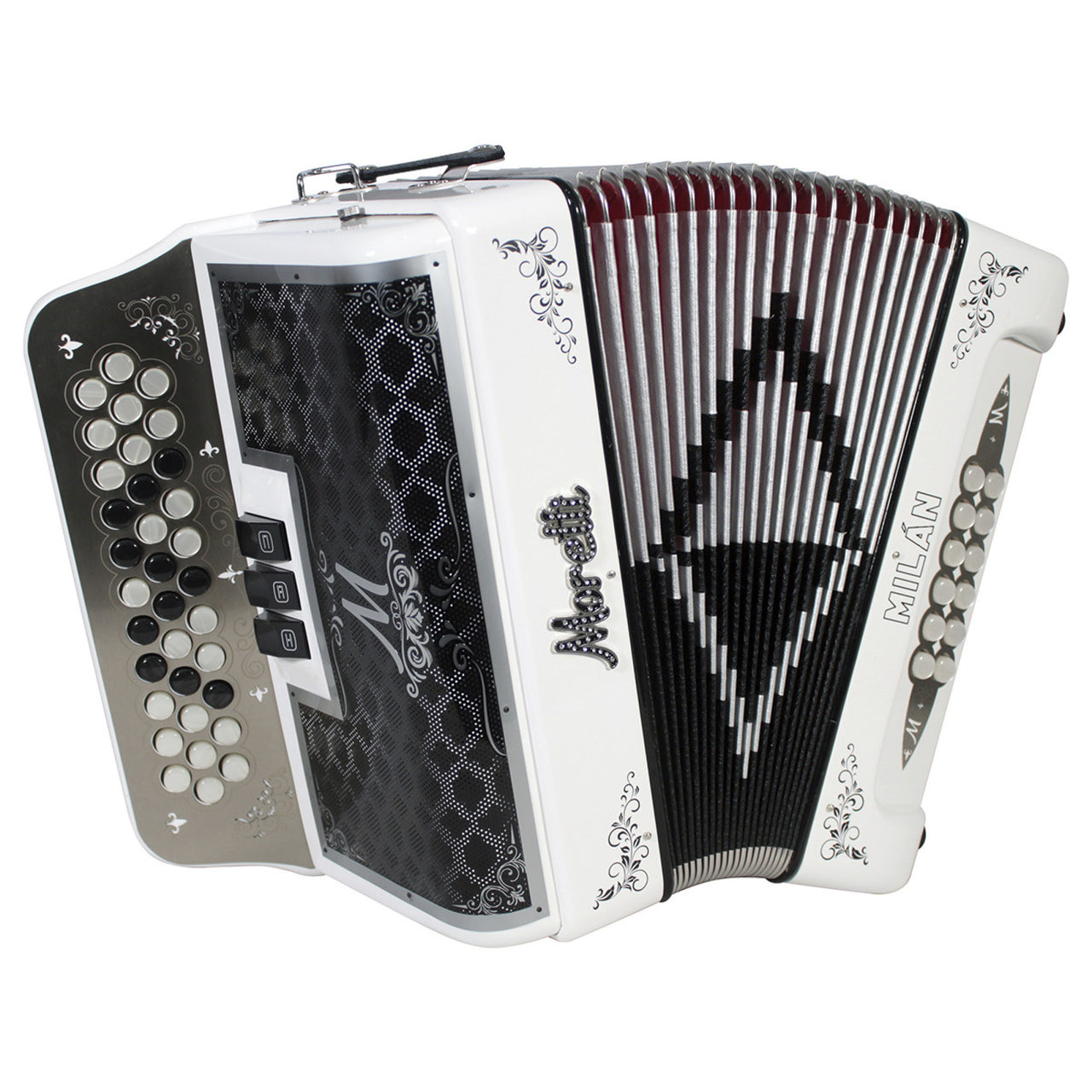 Acordeon Moretti Bot. Milan 3-reg Gcf Blanco