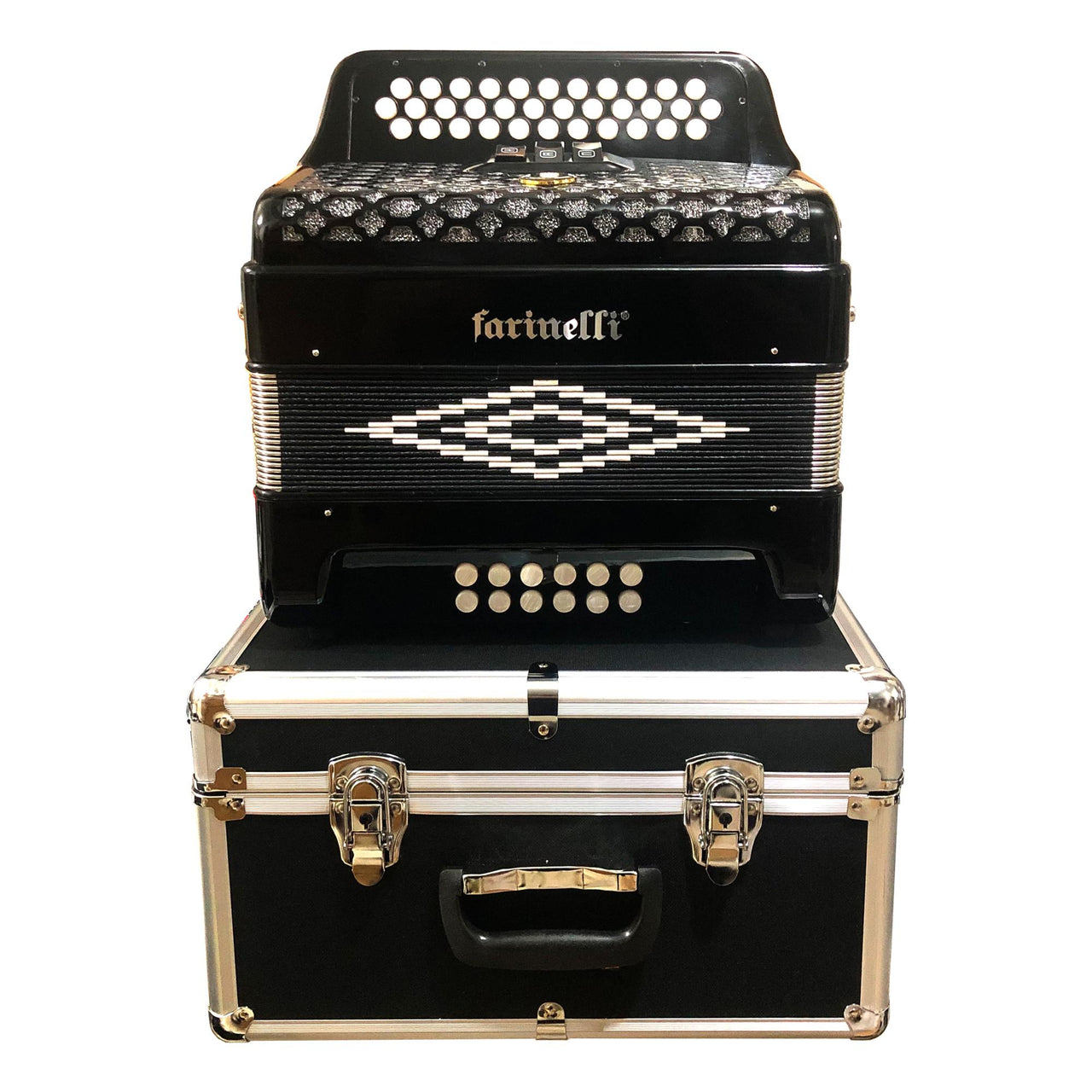 Acordeon Farinelli 34 Botones 3 Regs Negro Sol 3412, 3412n