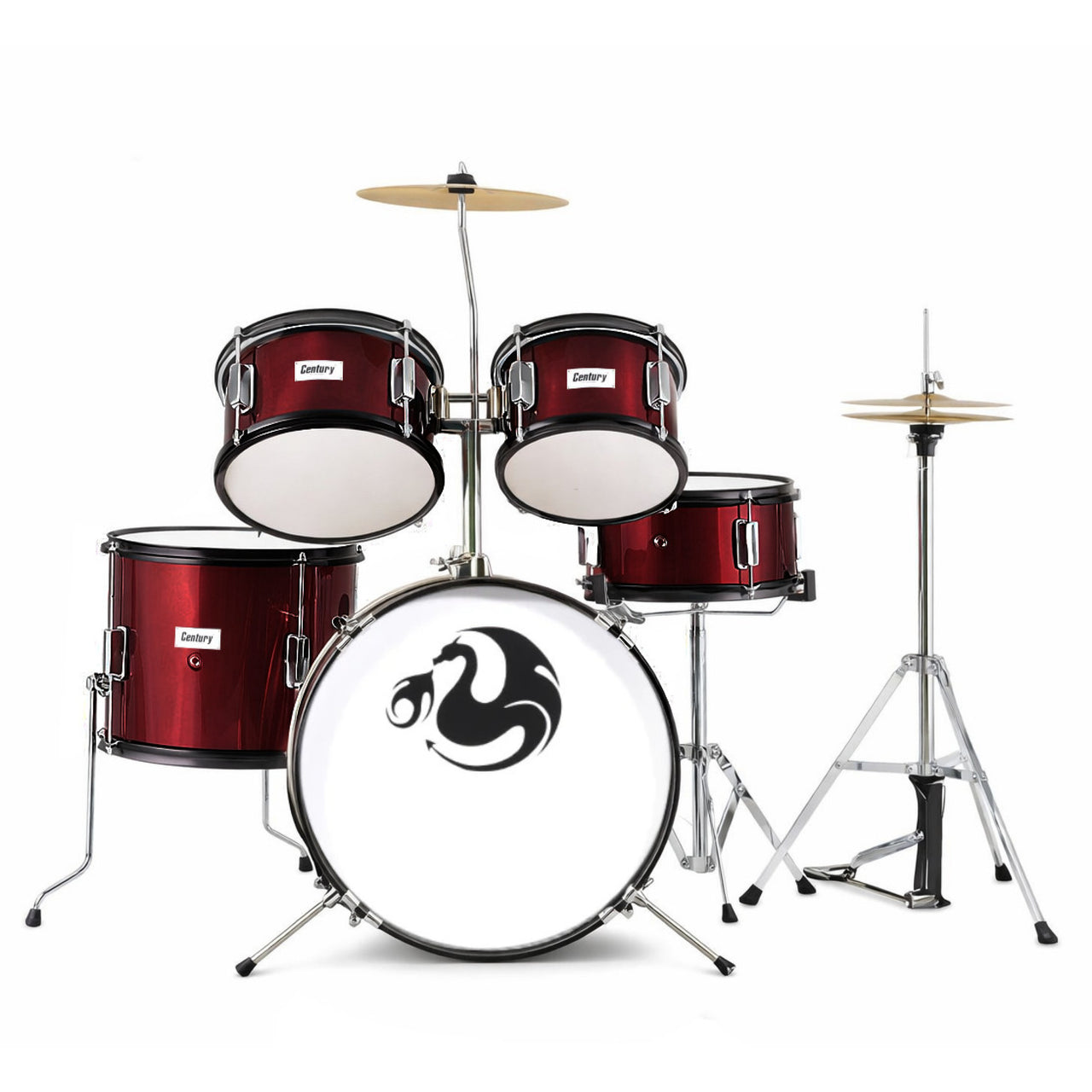 Bateria Century Junior Cnbt014 Vino 5 Piezas Aro Negro
