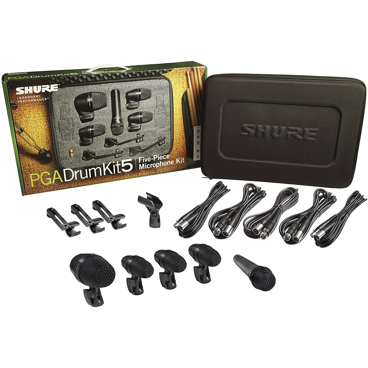 PAQUETE DE MICROFONOS P/BATERIA SHURE 5PZAS, PGADRUMKIT5