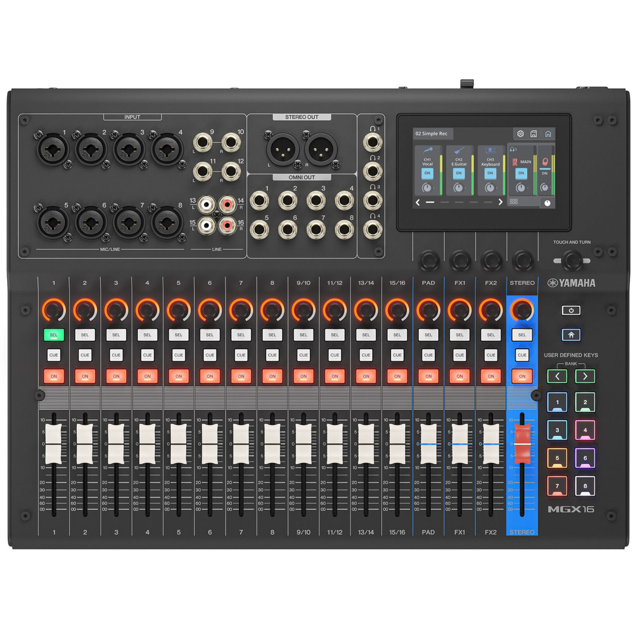Consola Yamaha Mgx16b De Mezcla Digital 16 Canales Negro