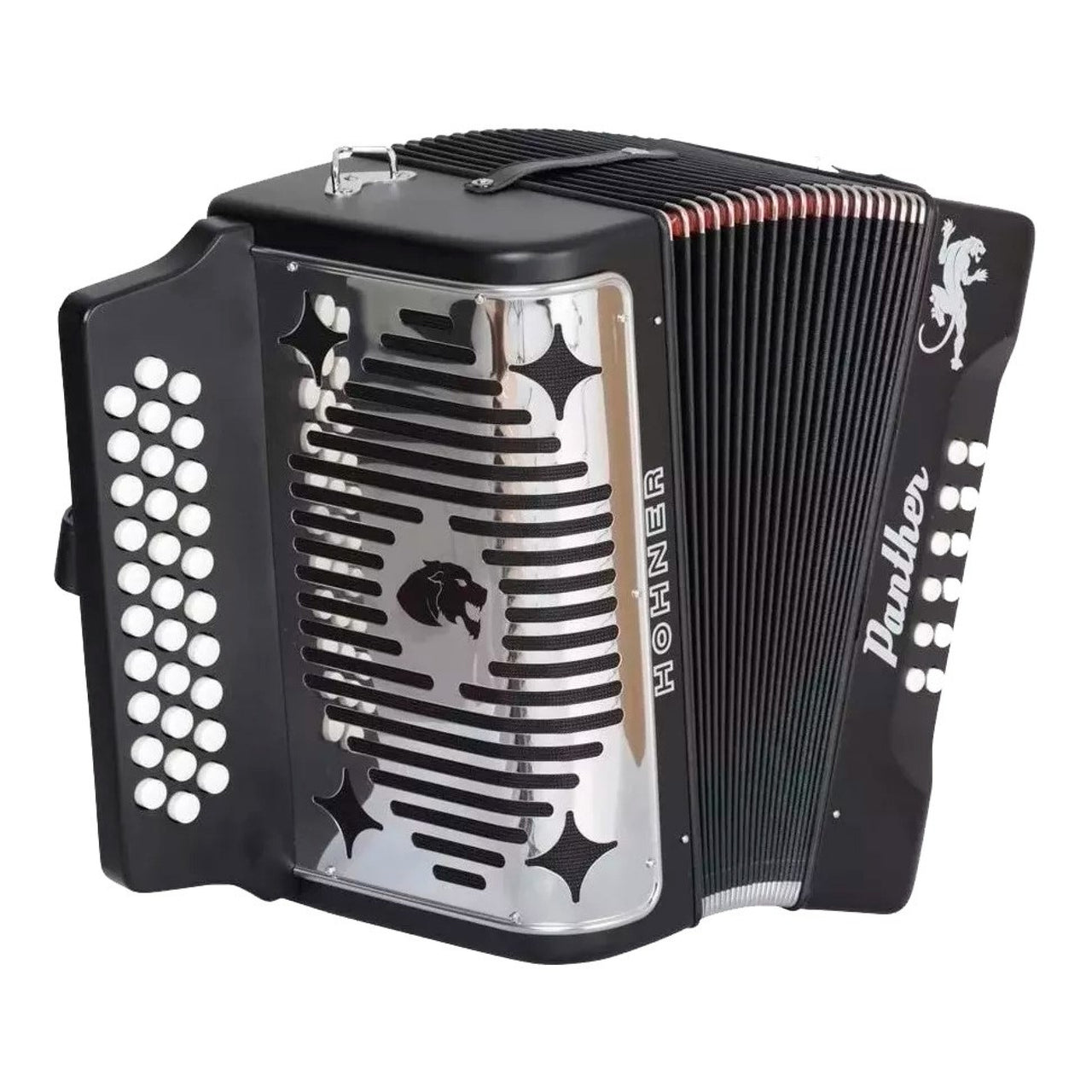 ACORDEON HOHNER DE BOTONES PANTHER II FA-SI-MIB  NEGRO, A4840