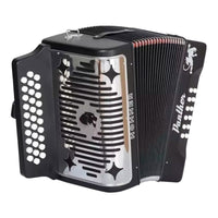 Thumbnail for ACORDEON HOHNER DE BOTONES PANTHER II FA-SI-MIB  NEGRO, A4840