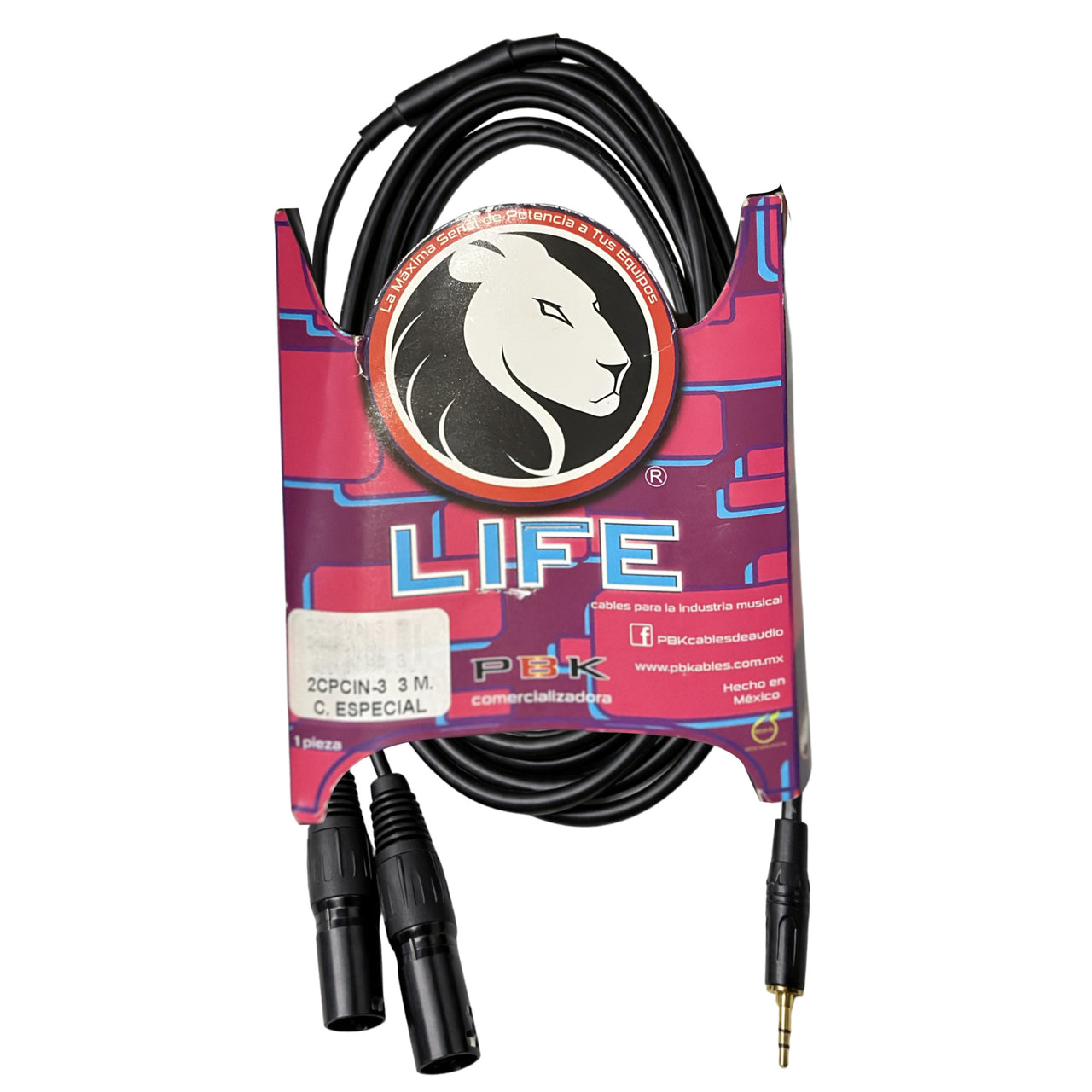 Cable Life 2CPCIN-3 Plug 3.5 ST A 2 Canon Macho 3 Metros