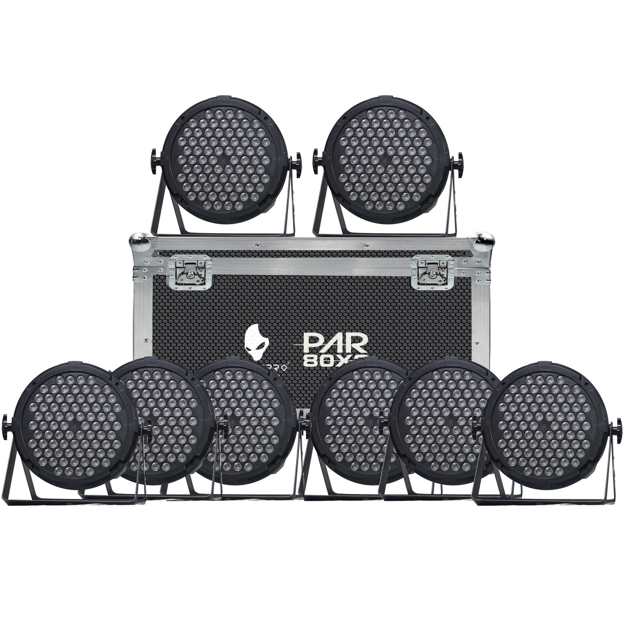 Par Led Alien 55-kit-80x3 Rgb 8 Piezas Con Estuche
