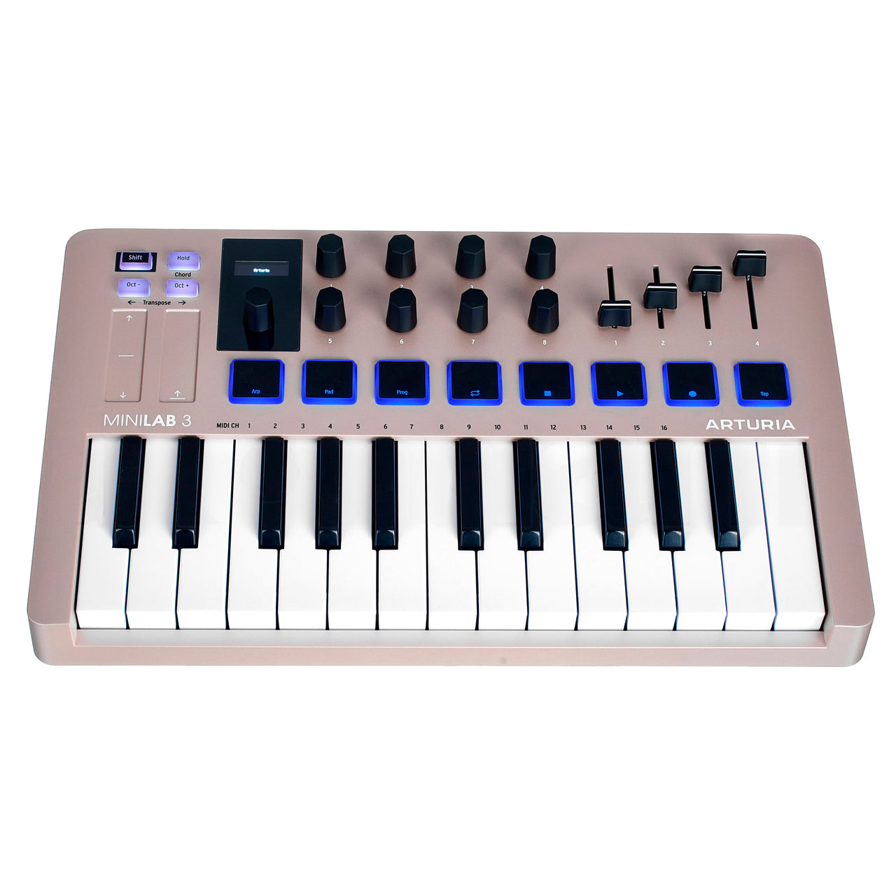 Controlador Arturia Midi Usb 25 Teclas,  Minilab 3 Champagne