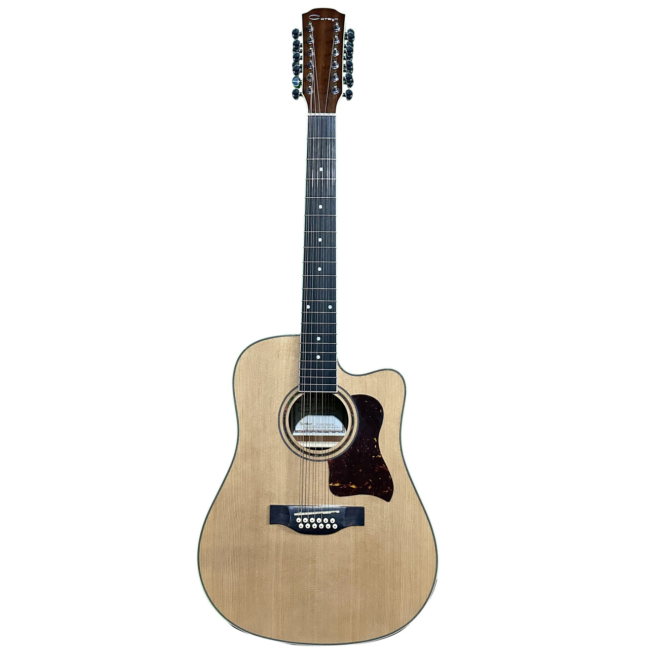 Guitarra Electroacustica Caraya F-66012eqcn 12 Cuerdas Natural Con Corte