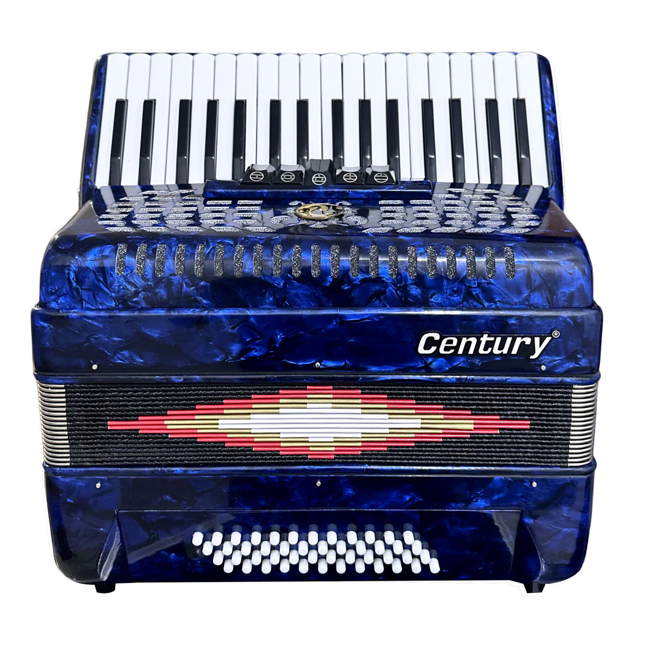 Acordeon Century Cnac042 Azul 34 Teclas 48 Bajos 5 Registros C1307a