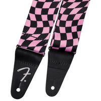 Thumbnail for Thaly Fender Wavy Checkerboard Polyester Strap Pink Para Guitarra 0990637270
